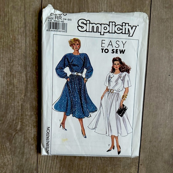 Simplicity 9095 Vintage 1980s Dress Patterns Size RR (14-20) - Picture 2 of 4